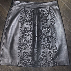 NEW All Saints REAL Leather Black Skirt 4 NWOT